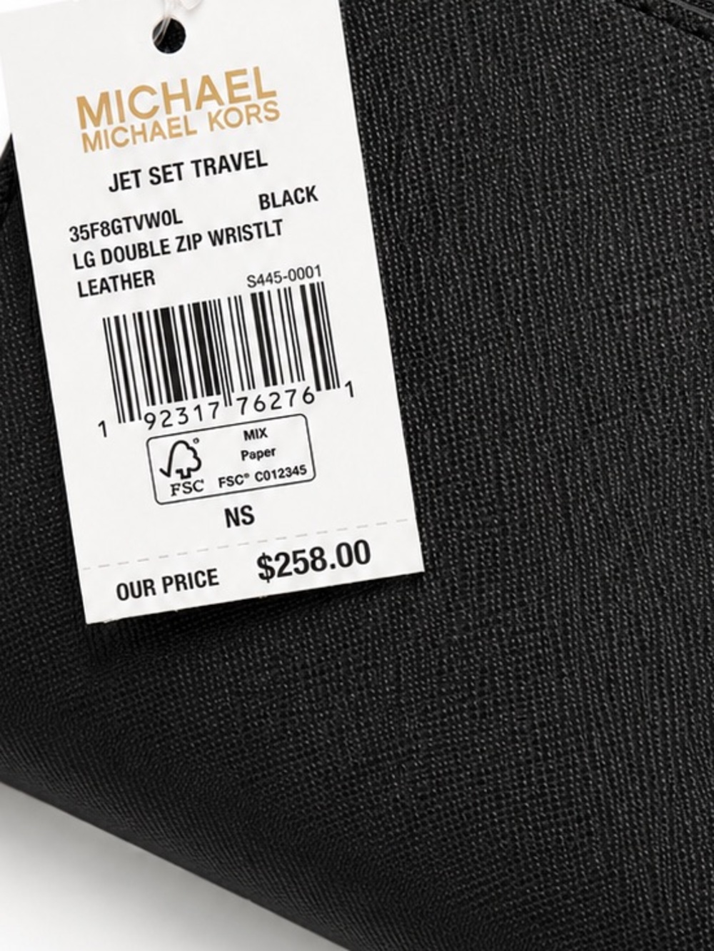 NWT | MICHAEL KORS Jet Set Travel Large Double Zip Wristlet | Black | Leather - Picture 6 of 7